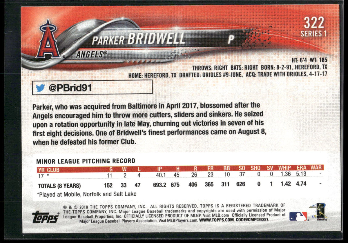 2018 Topps #322 Parker Bridwell