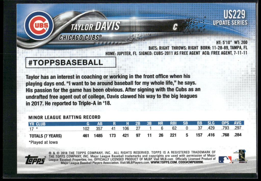 2018 Topps Update #US229 Taylor Davis