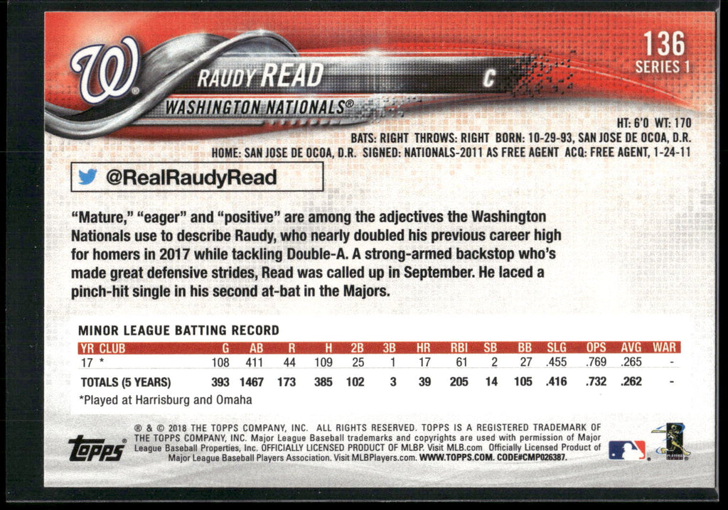 2018 Topps #136 Raudy Read