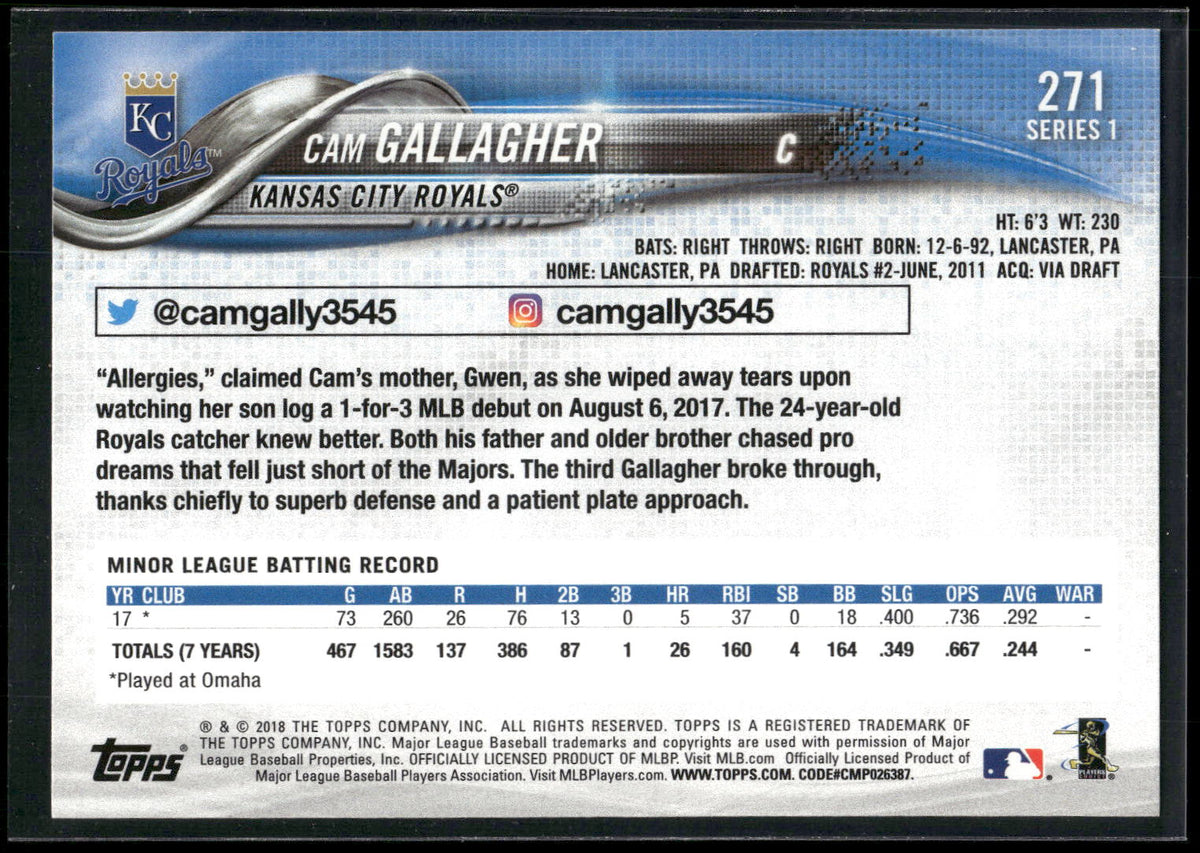 2018 Topps #271 Cam Gallagher
