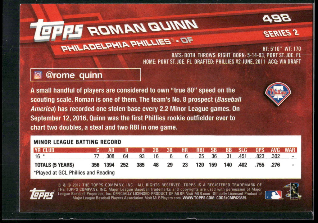 2017 Topps #498 Roman Quinn