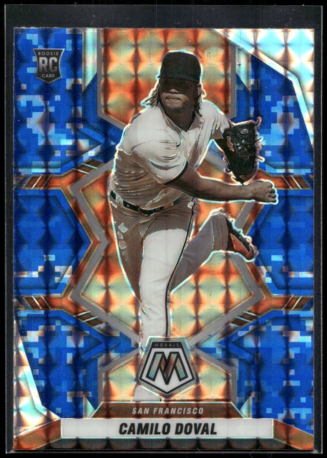 2022 Panini Mosaic #241 Camilo Doval Blue Camo Mosaic