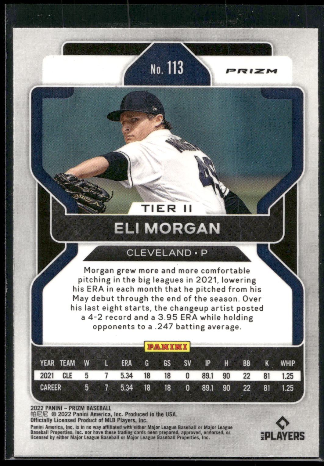 2022 Panini Prizm #113 Eli Morgan Purple Prizm