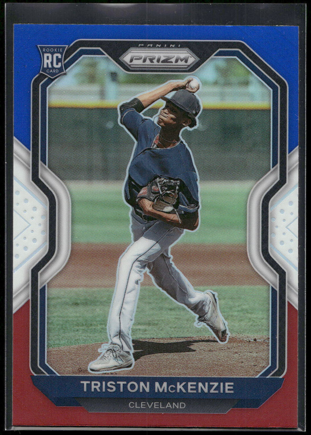2021 Panini Prizm #25 Triston McKenzie Red/White/Blue Prizm
