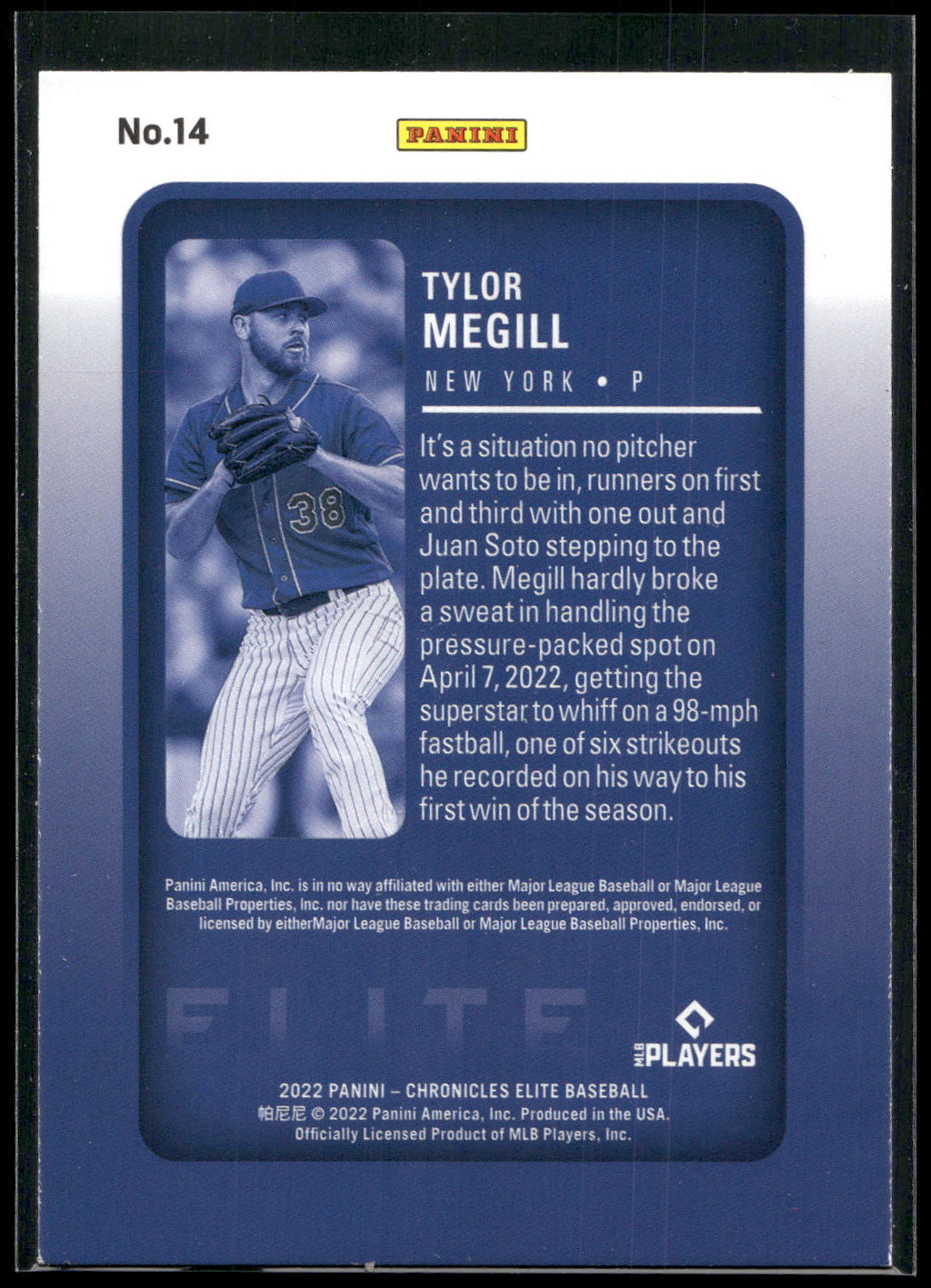 2022 Panini Chronicles #14 Tylor Megill Elite