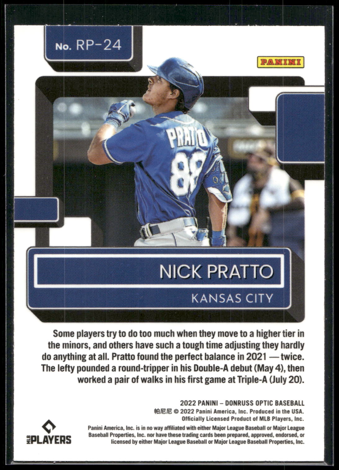 2022 Donruss Optic #RP-24 Nick Pratto Rated Prospects