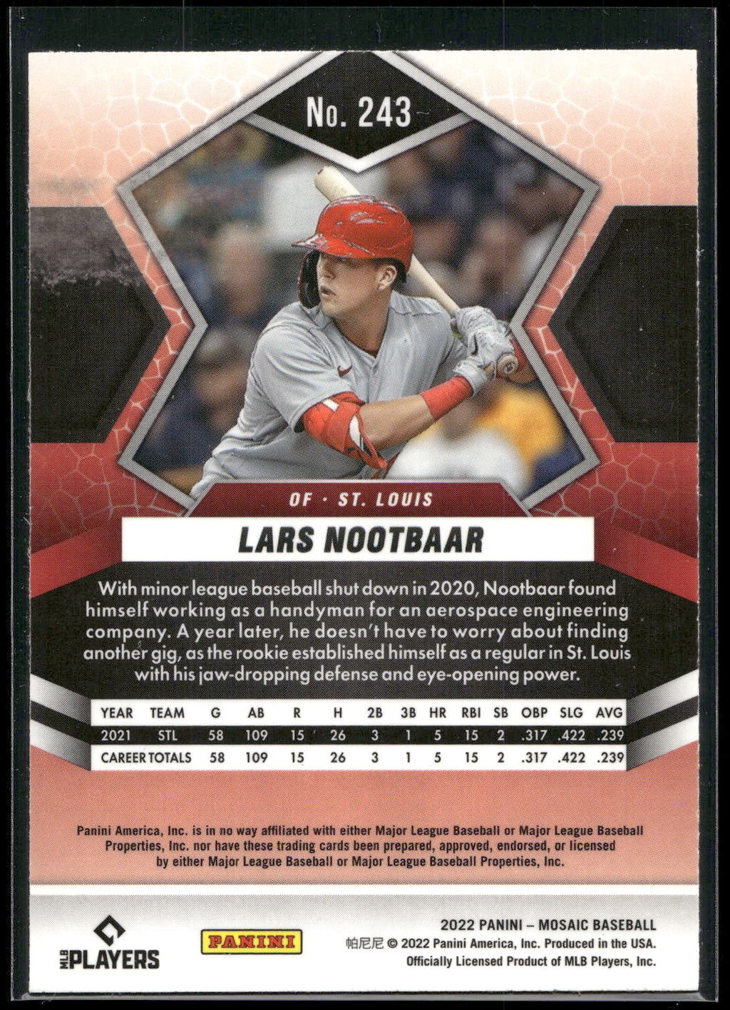 2022 Panini Mosaic #243 Lars Nootbaar