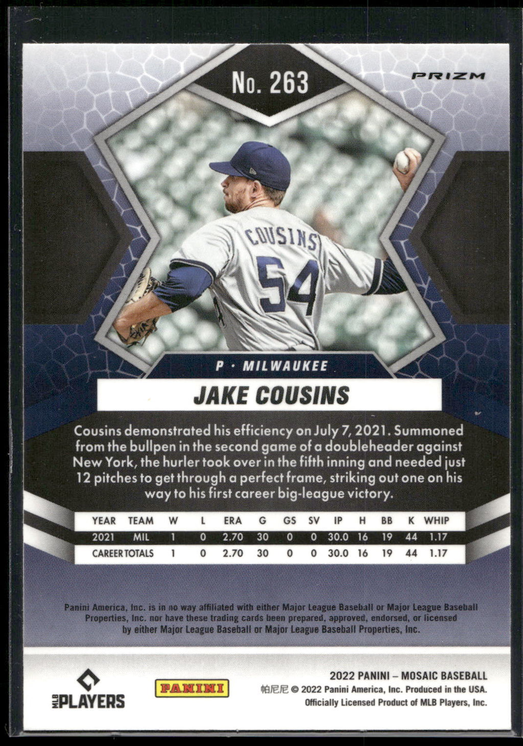 2022 Panini Mosaic #263 Jake Cousins Mosaic