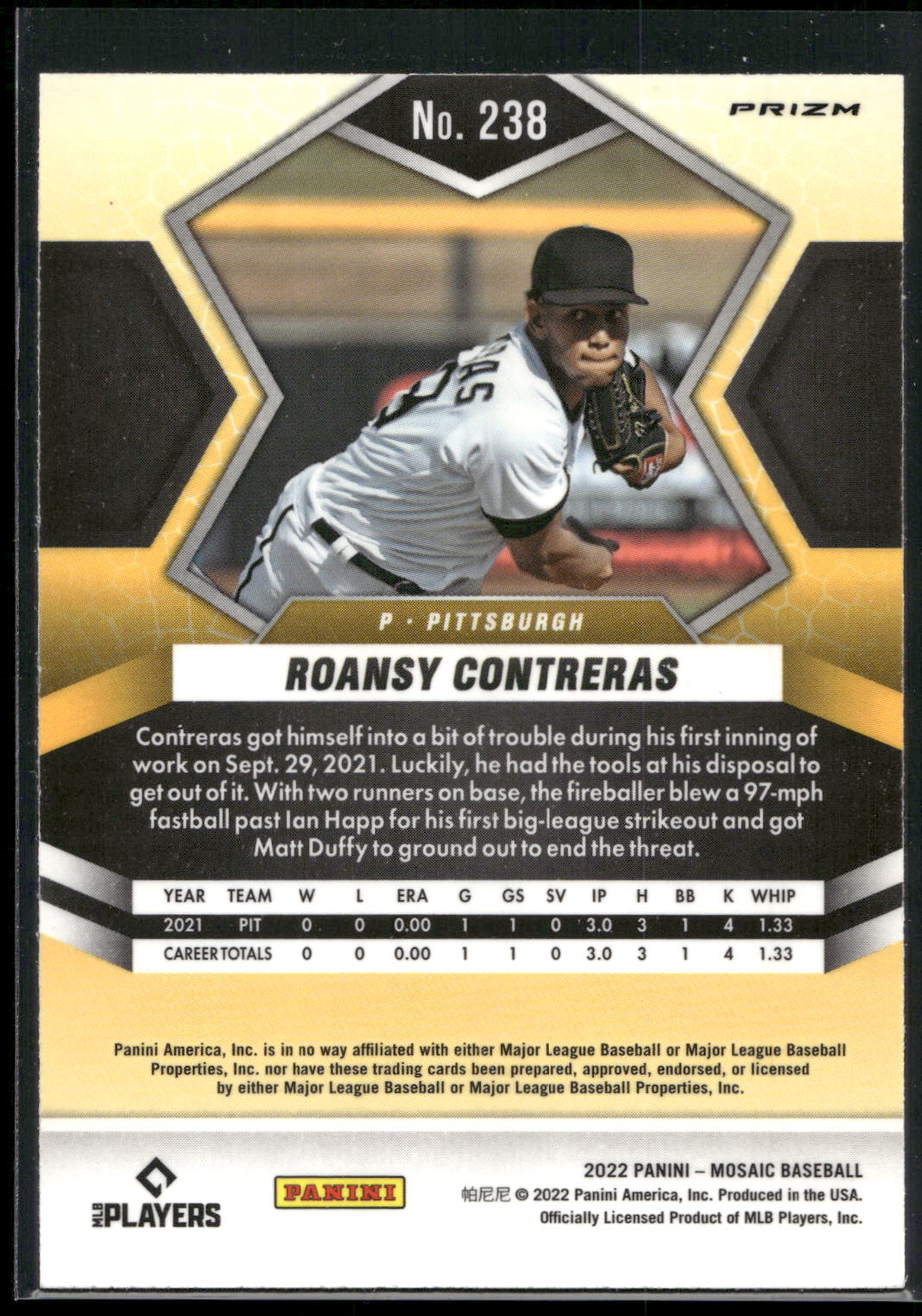 2022 Panini Mosaic #238 Roansy Contreras Green Mosaic