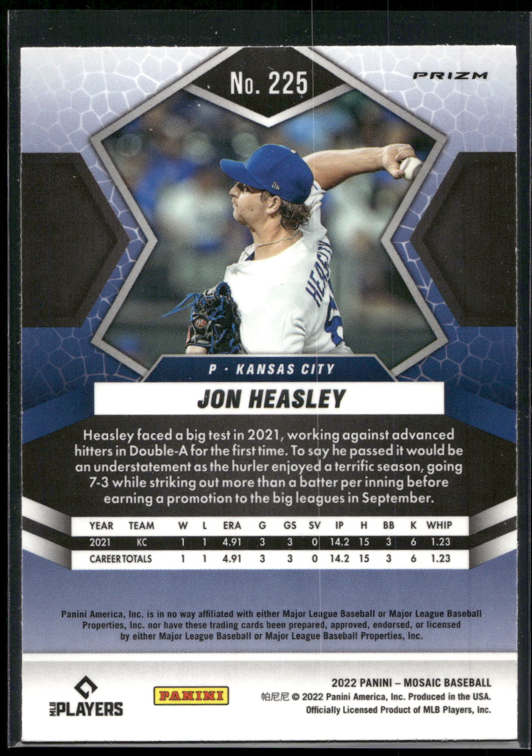 2022 Panini Mosaic #225 Jon Heasley Green Mosaic