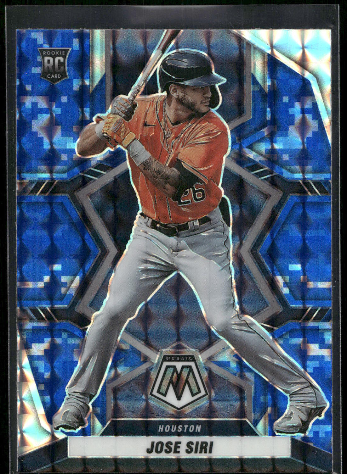 2022 Panini Mosaic #222 Jose Siri Blue Camo Mosaic