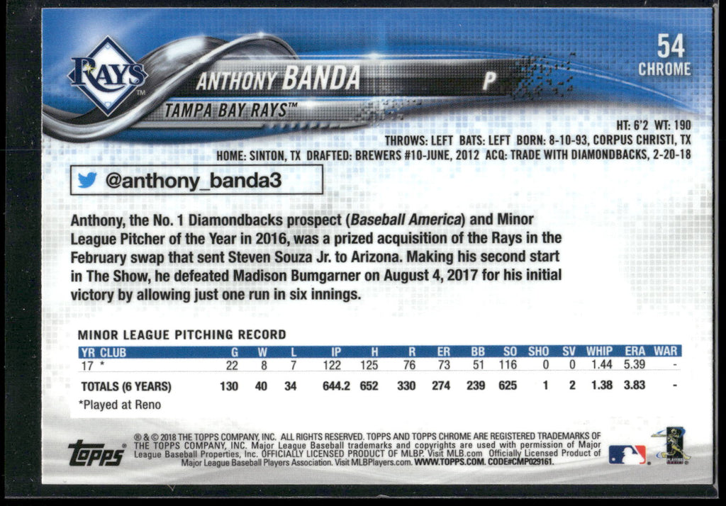 2018 Topps Chrome #54 Anthony Banda
