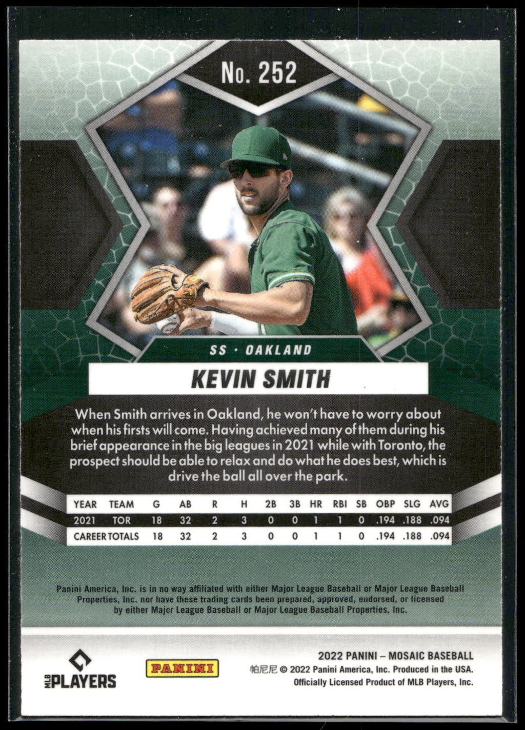 2022 Panini Mosaic #252 Kevin Smith