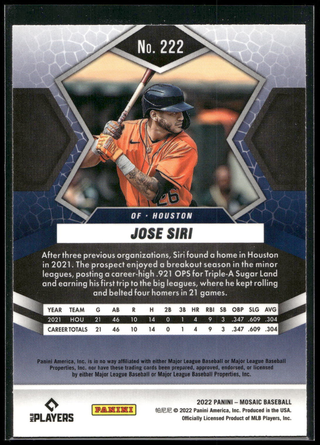 2022 Panini Mosaic #222 Jose Siri