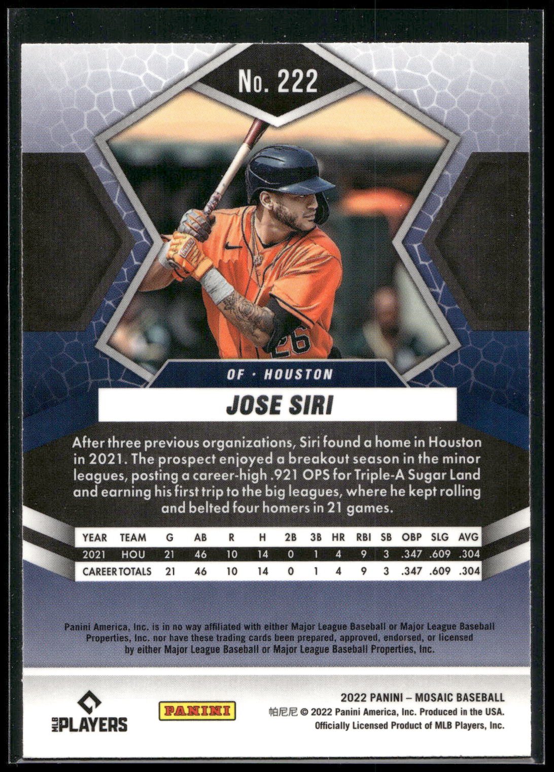 2022 Panini Mosaic #222 Jose Siri