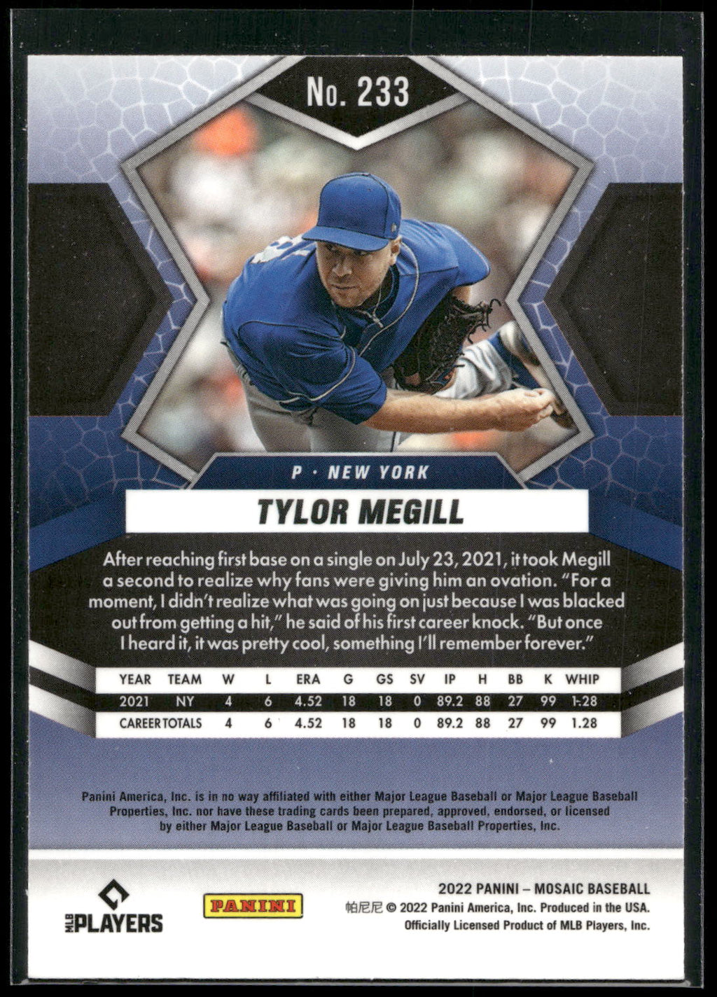 2022 Panini Mosaic #233 Tylor Megill