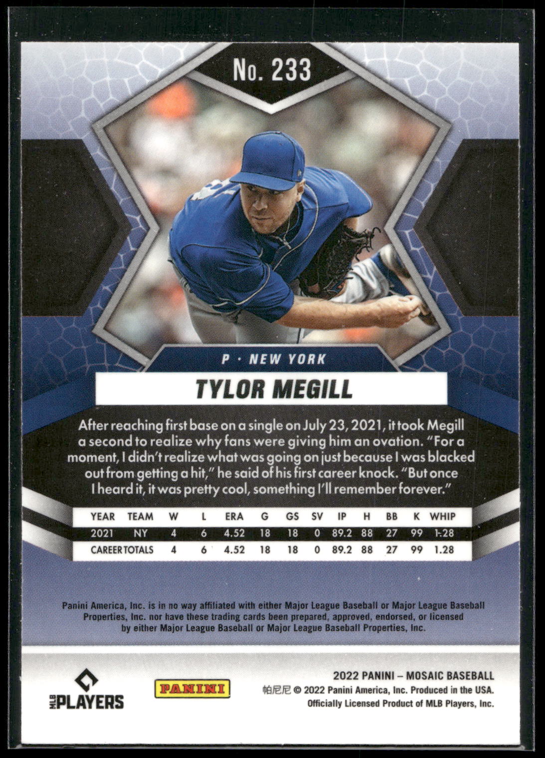 2022 Panini Mosaic #233 Tylor Megill