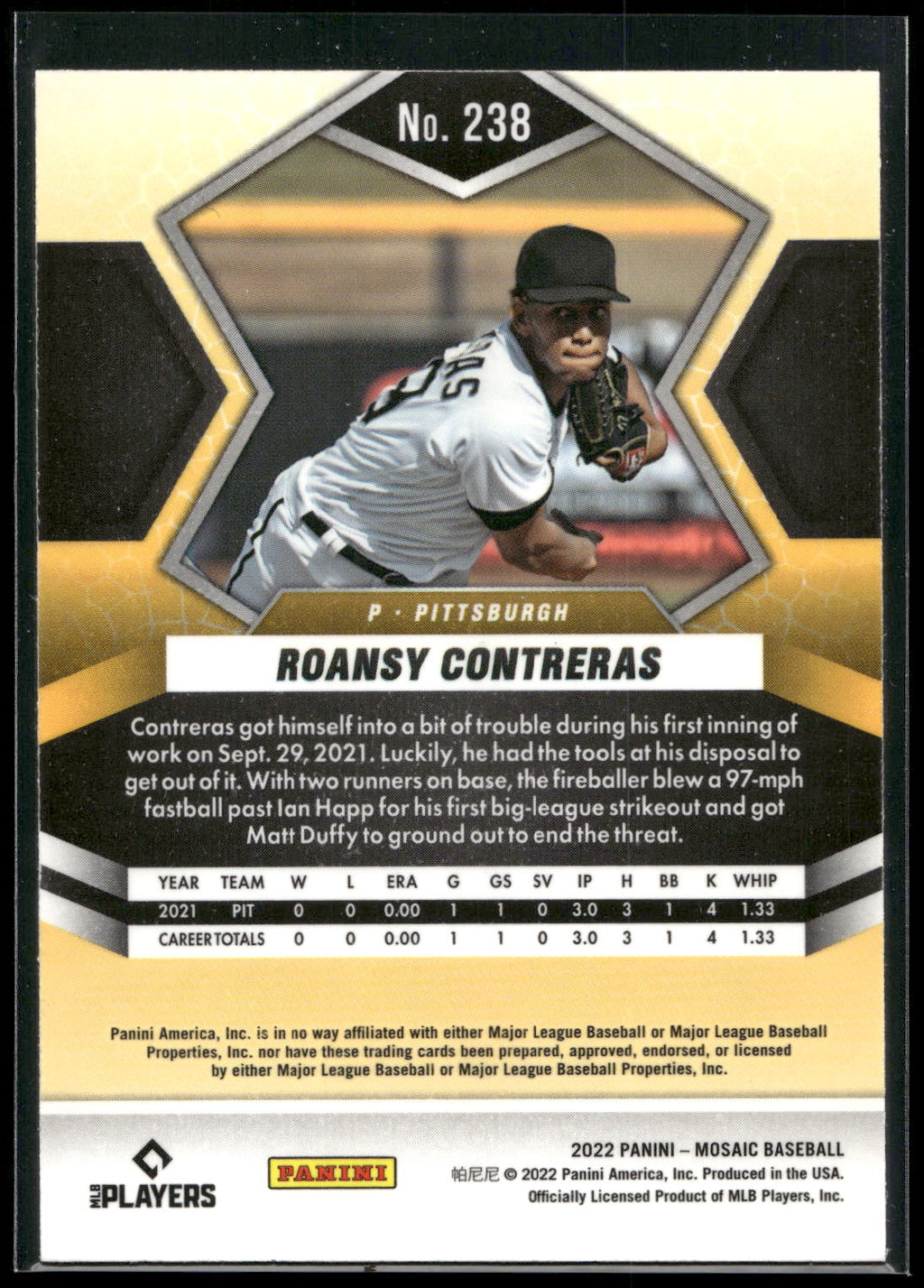 2022 Panini Mosaic #238 Roansy Contreras