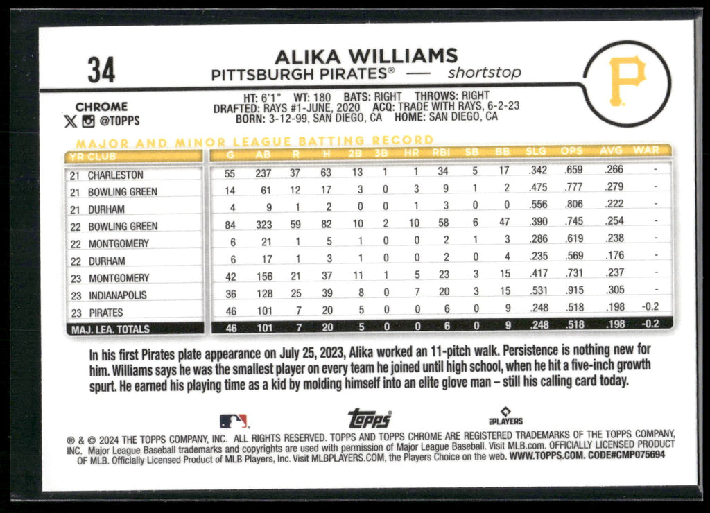 2024 Topps Chrome #34 Alika Williams