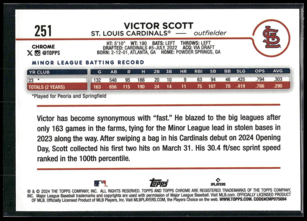 2024 Topps Chrome #251 Victor Scott