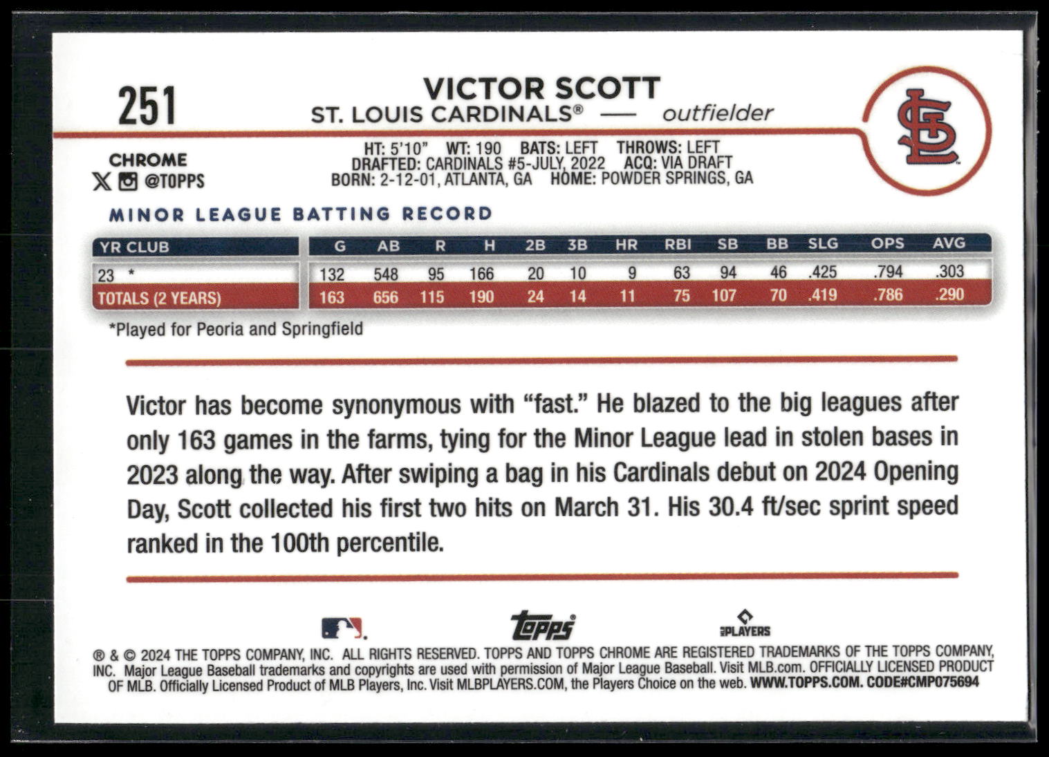 2024 Topps Chrome #251 Victor Scott