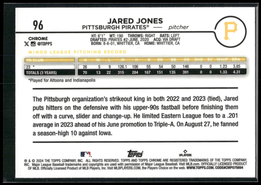2024 Topps Chrome #96 Jared Jones