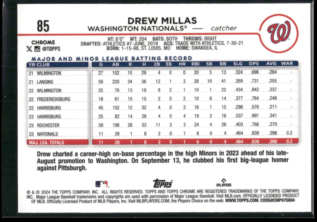 2024 Topps Chrome #85 Drew Millas
