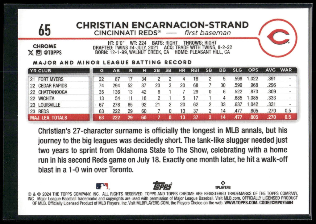 2024 Topps Chrome #65 Christian Encarnacion-Strand
