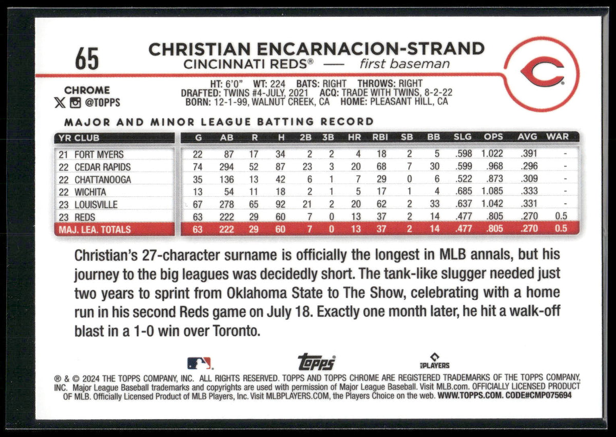 2024 Topps Chrome #65 Christian Encarnacion-Strand