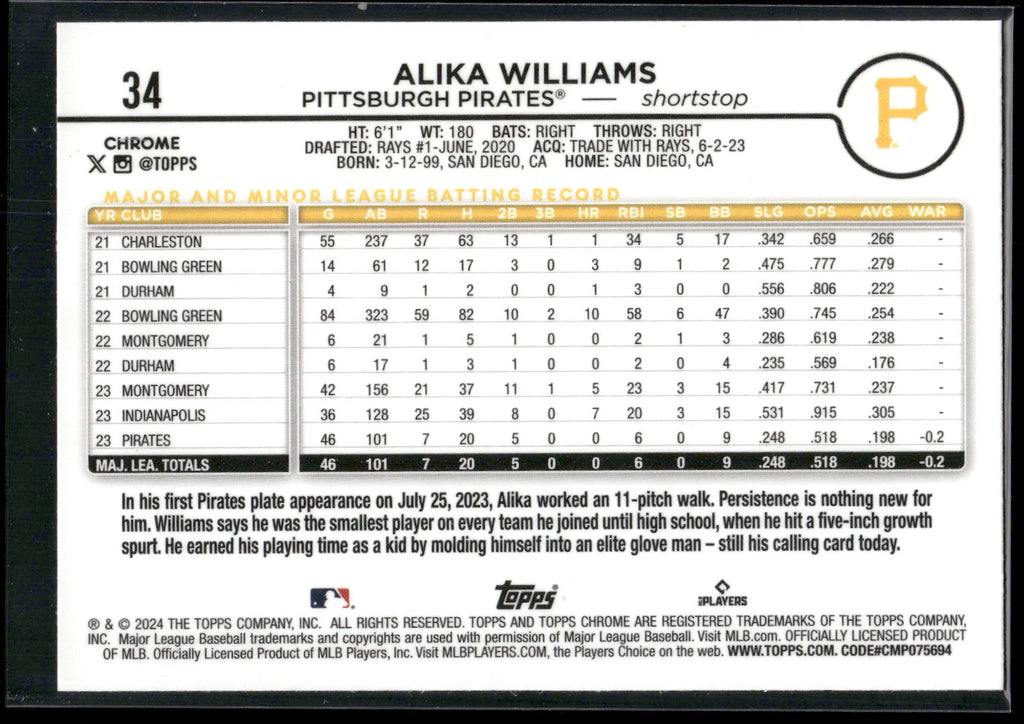 2024 Topps Chrome #34 Alika Williams