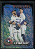 2024 Topps #167 Blue Jays Unite!: Outfield Hug Becomes Staple of Victory Holiday
