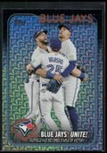2024 Topps #167 Blue Jays Unite!: Outfield Hug Becomes Staple of Victory Holiday