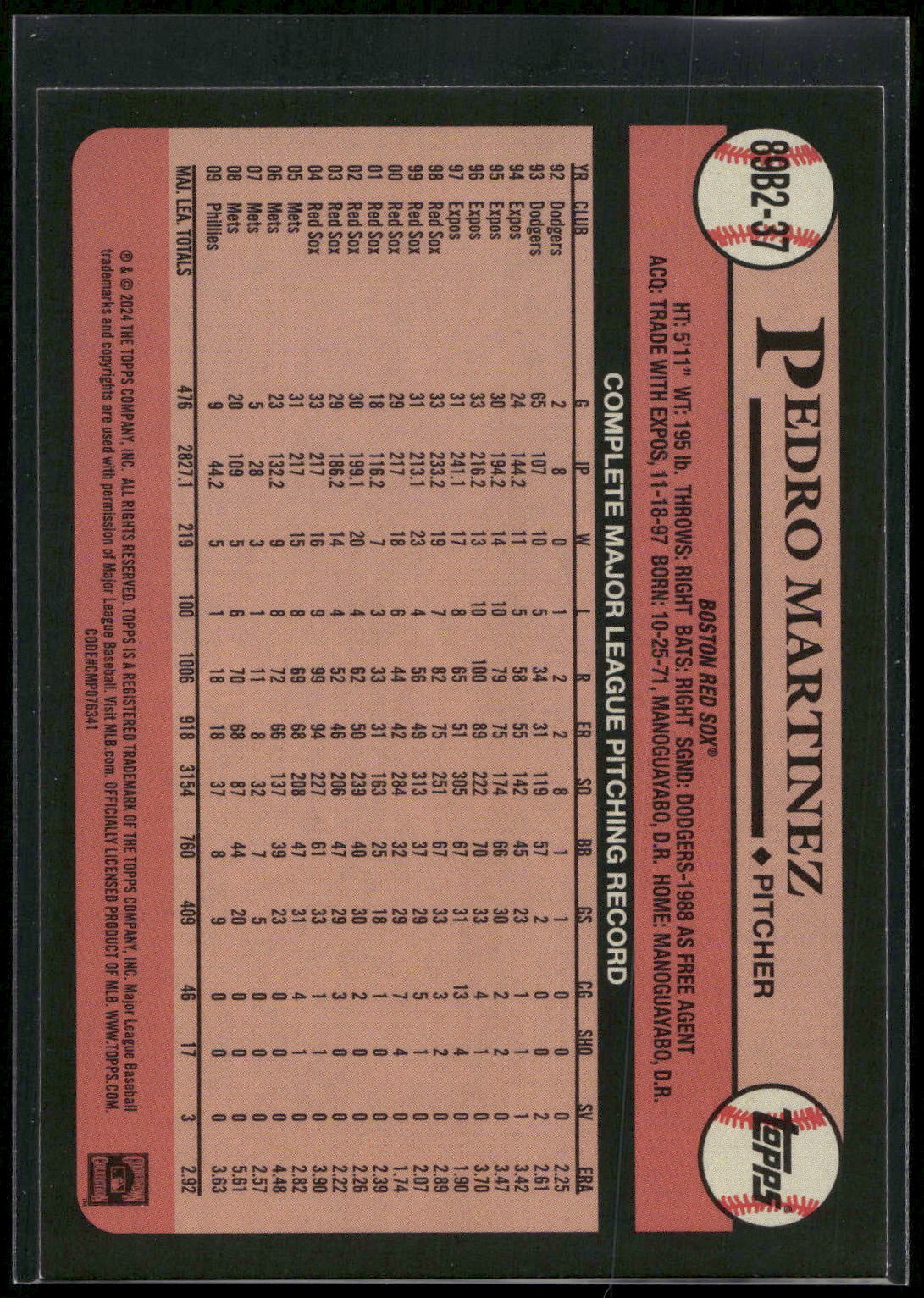 2024 Topps #89B2-37 Pedro Martinez