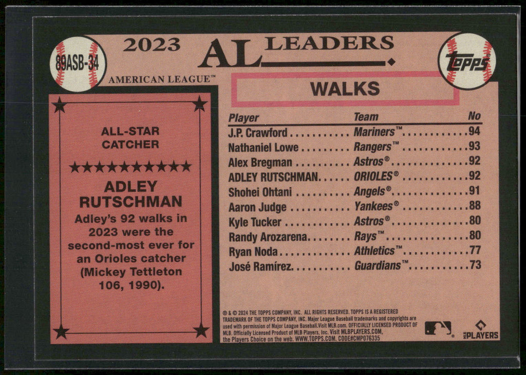 2024 Topps #89ASB-34 Adley Rutschman