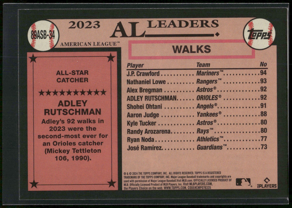 2024 Topps #89ASB-34 Adley Rutschman