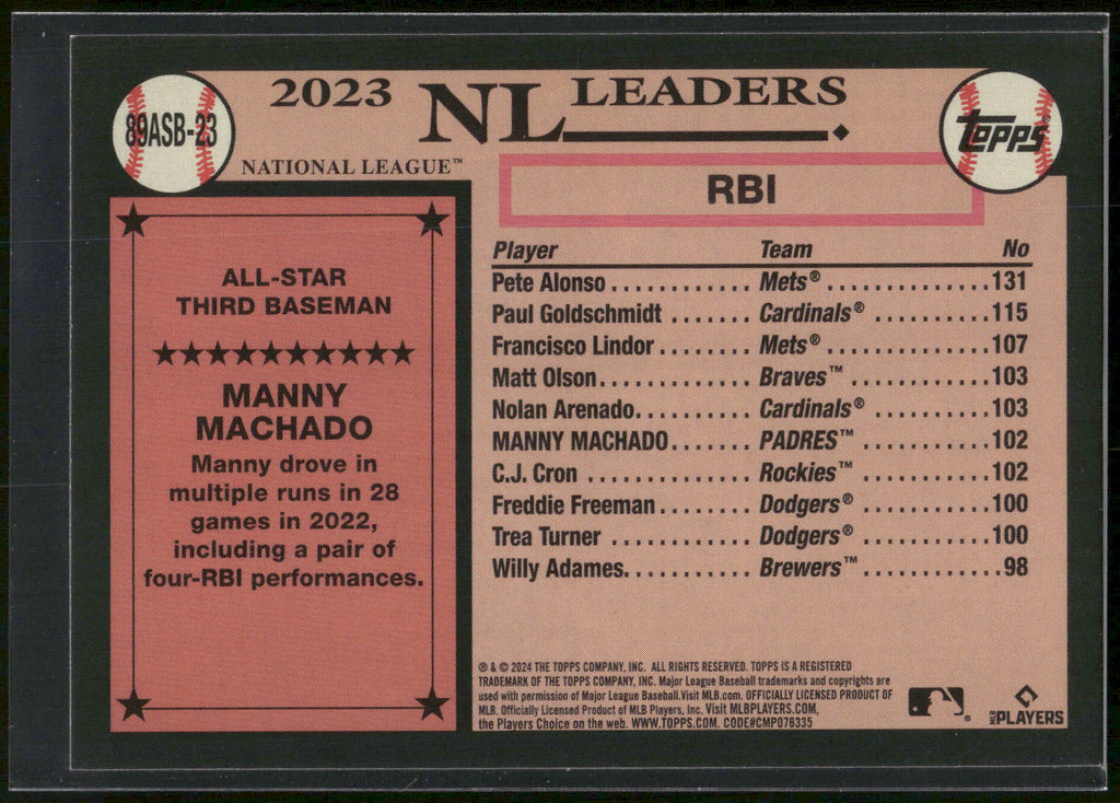 2024 Topps #89ASB-23 Manny Machado