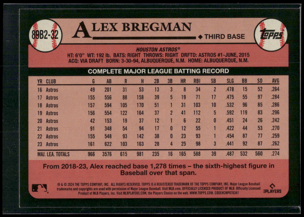 2024 Topps #89B2-32 Alex Bregman