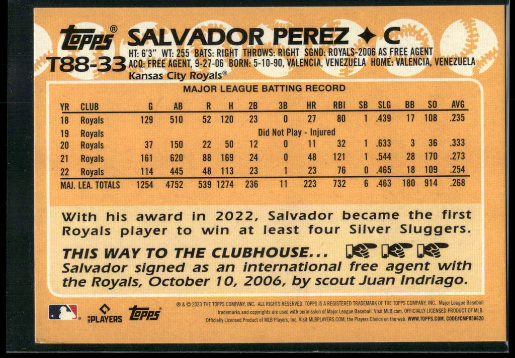 2023 Topps #T88-33 Salvador Perez