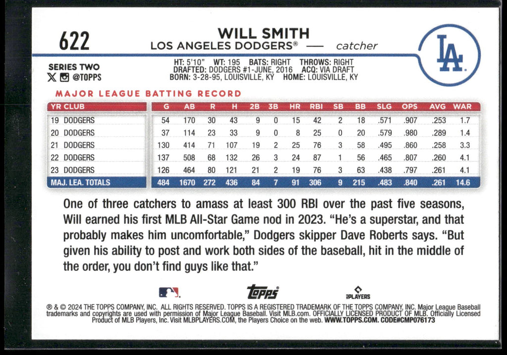 2024 Topps #622 Will Smith Yellow