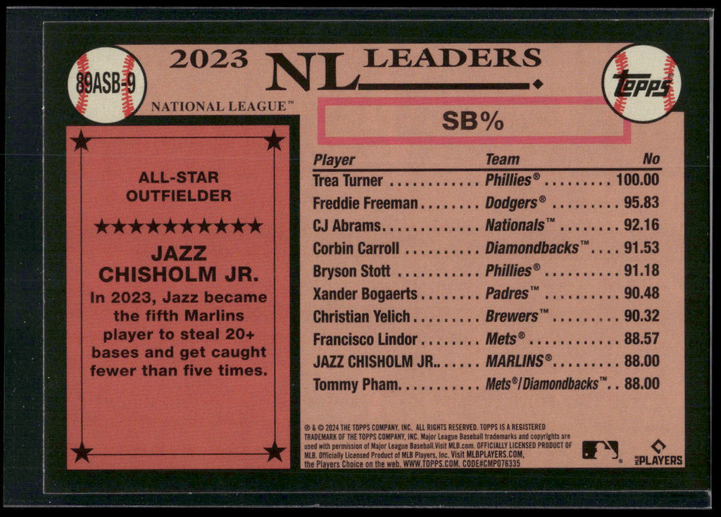 2024 Topps #89ASB-9 Jazz Chisholm Jr.