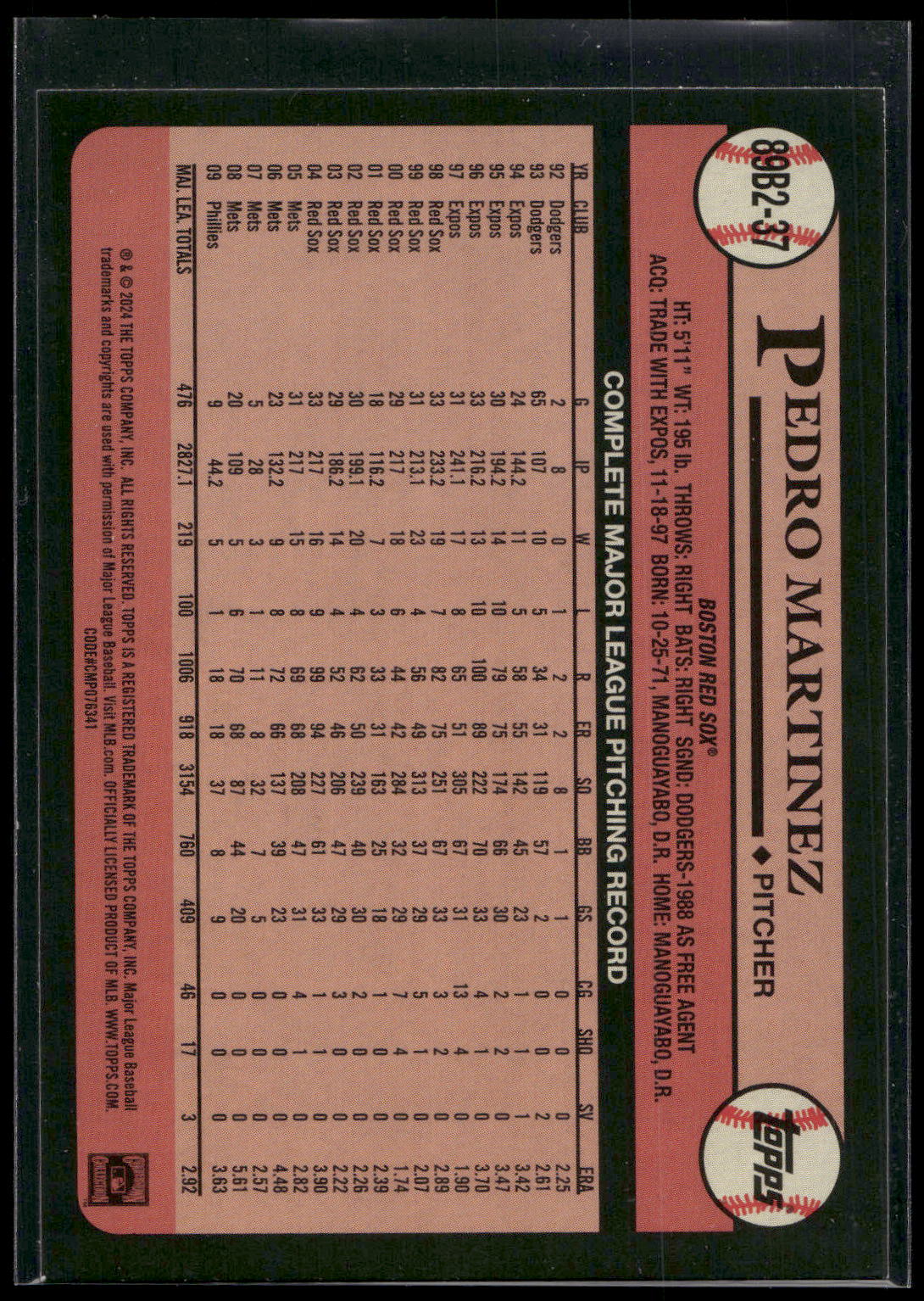 2024 Topps #89B2-37 Pedro Martinez