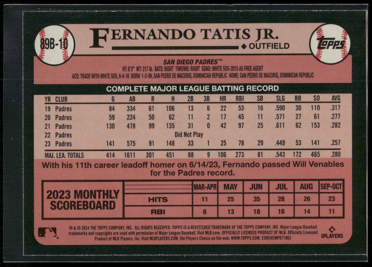 2024 Topps #89B-10 Fernando Tatis Jr.