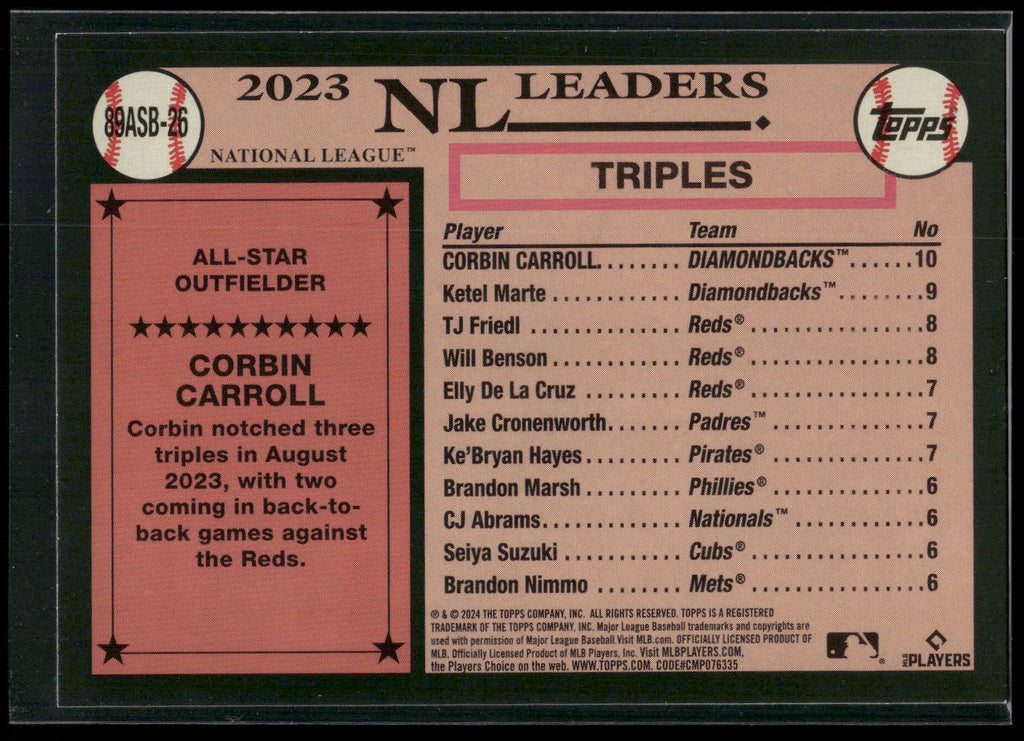 2024 Topps #89ASB-26 Corbin Carroll