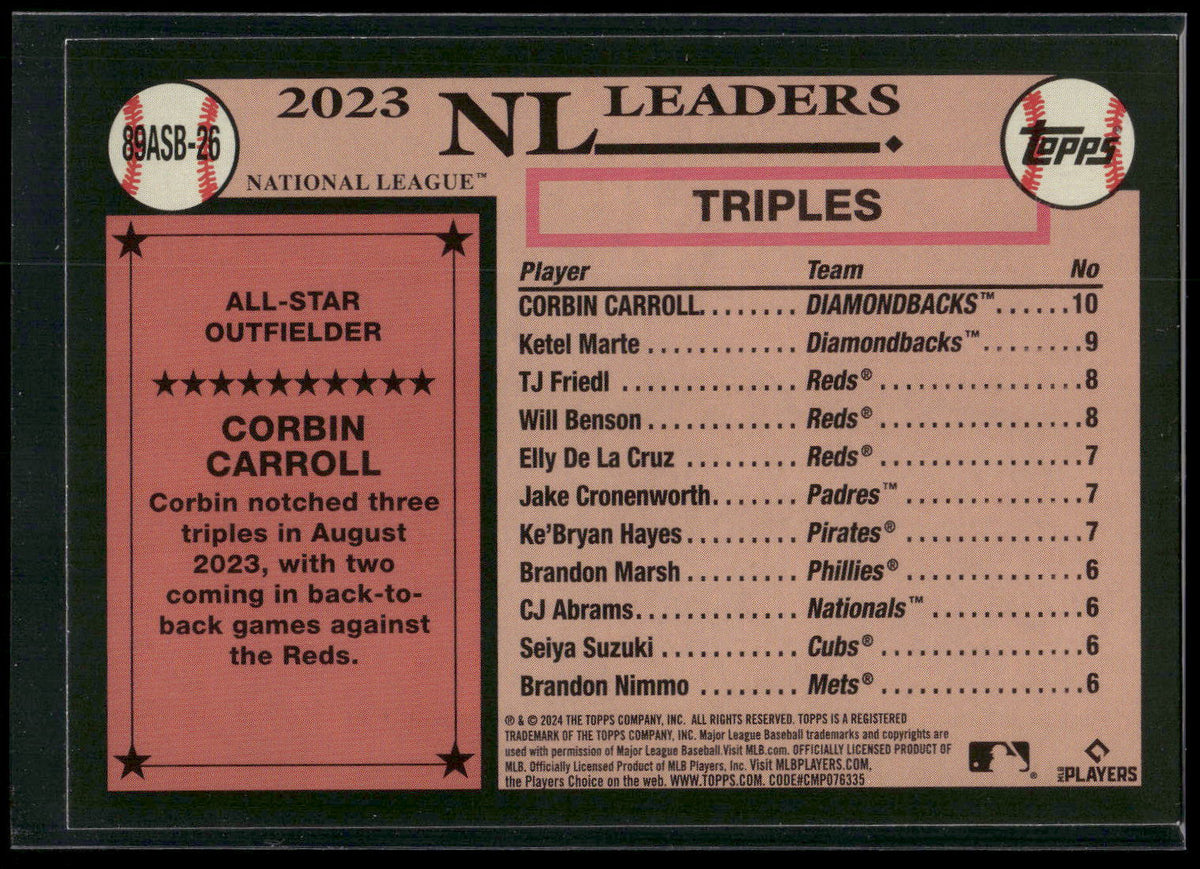 2024 Topps #89ASB-26 Corbin Carroll
