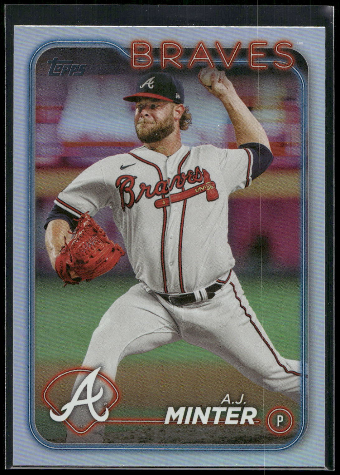 2024 Topps #539 A.J. Minter Rainbow Foil