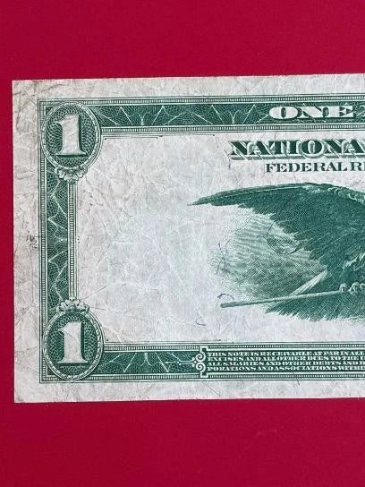 1918 $1 Large Size Federal Reserve Bank Note Minneapolis Fr. 734 Green Eagle