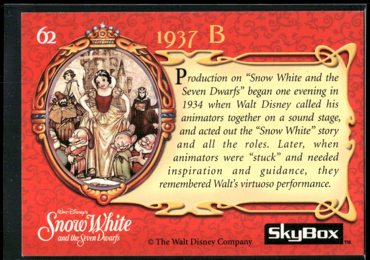 1993 SkyBox Snow White and the Seven Dwarfs #62 1937