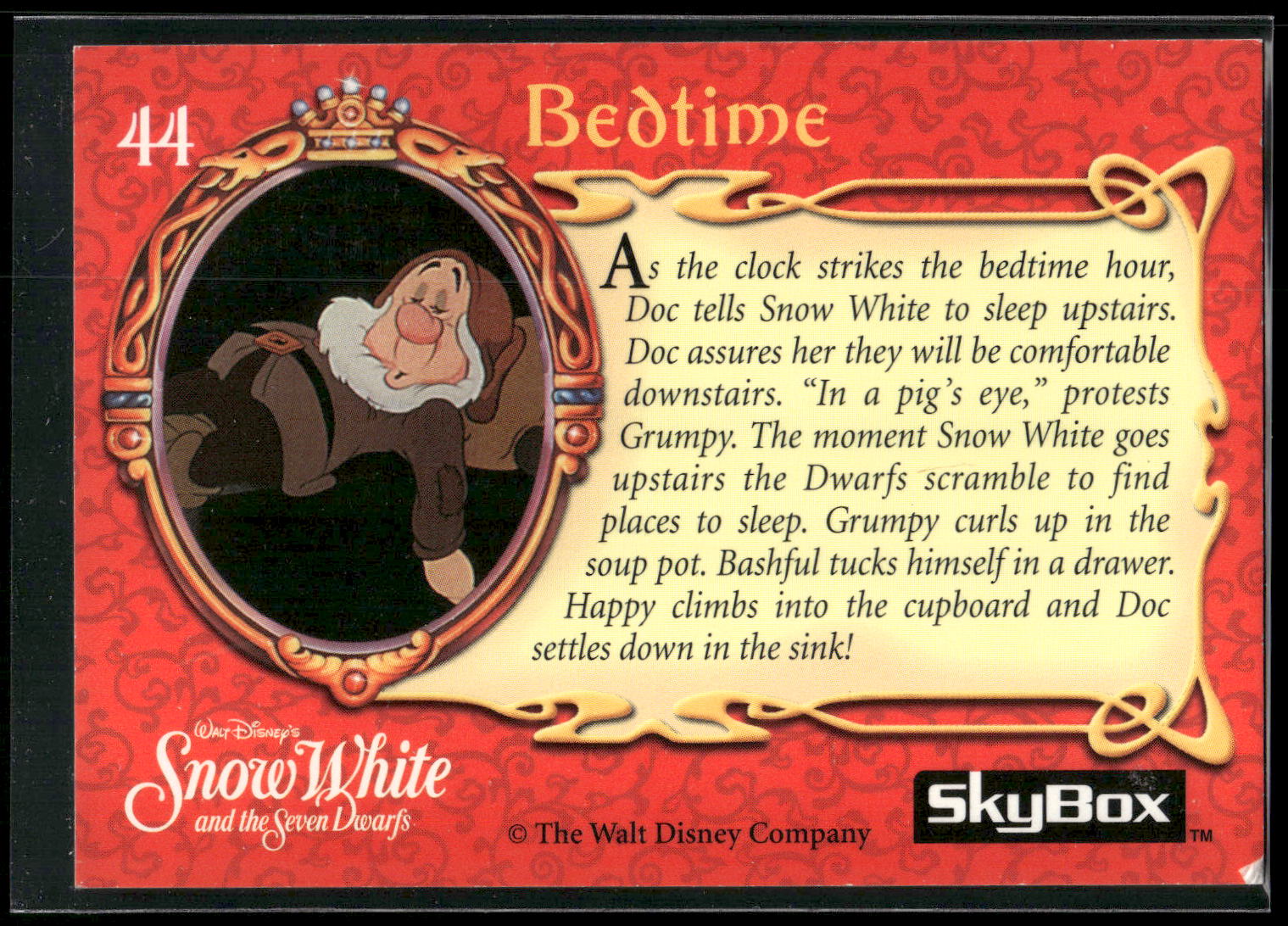 1993 SkyBox Snow White and the Seven Dwarfs #44 Bedtime