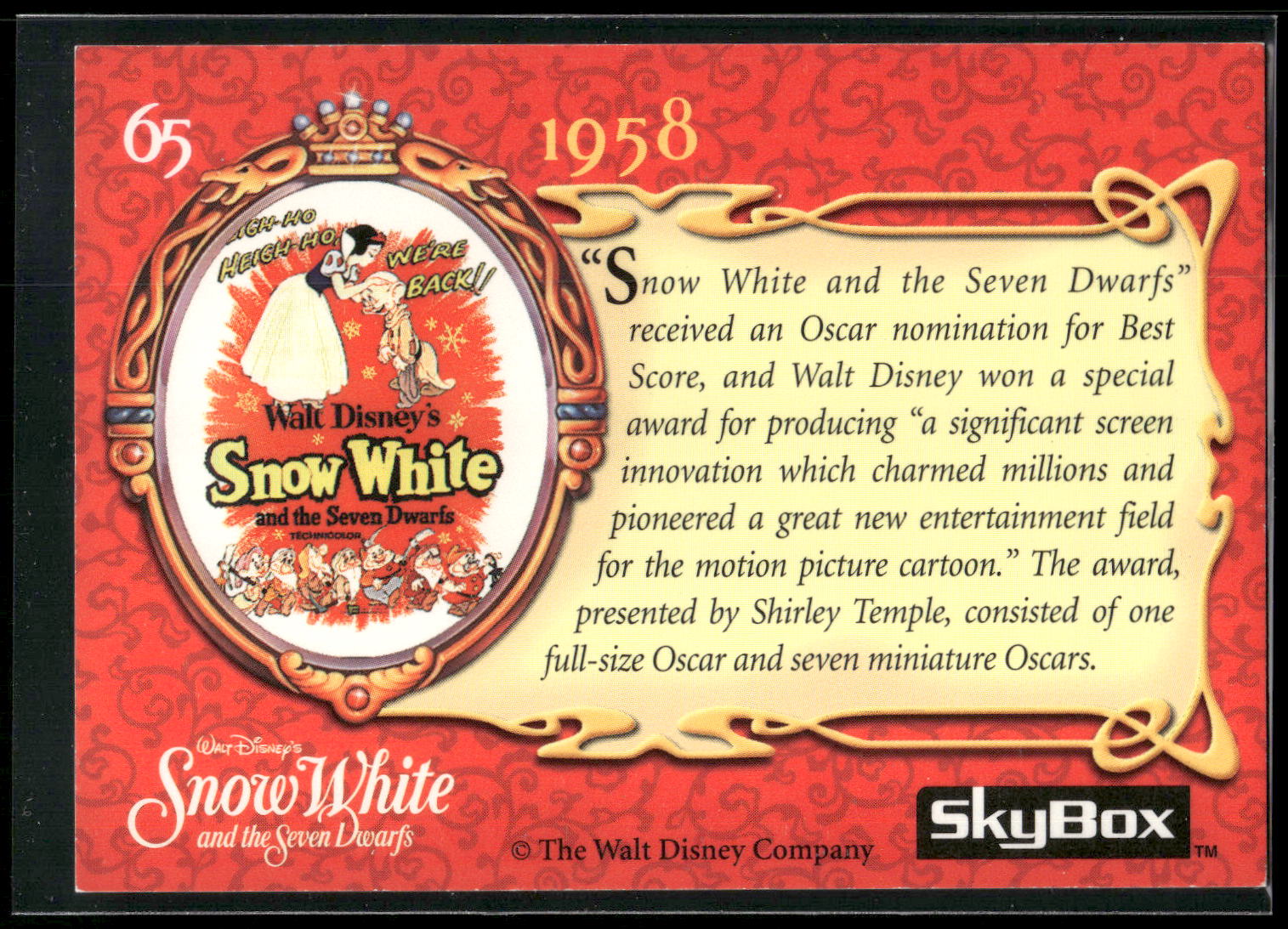1993 SkyBox Snow White and the Seven Dwarfs #65 1958