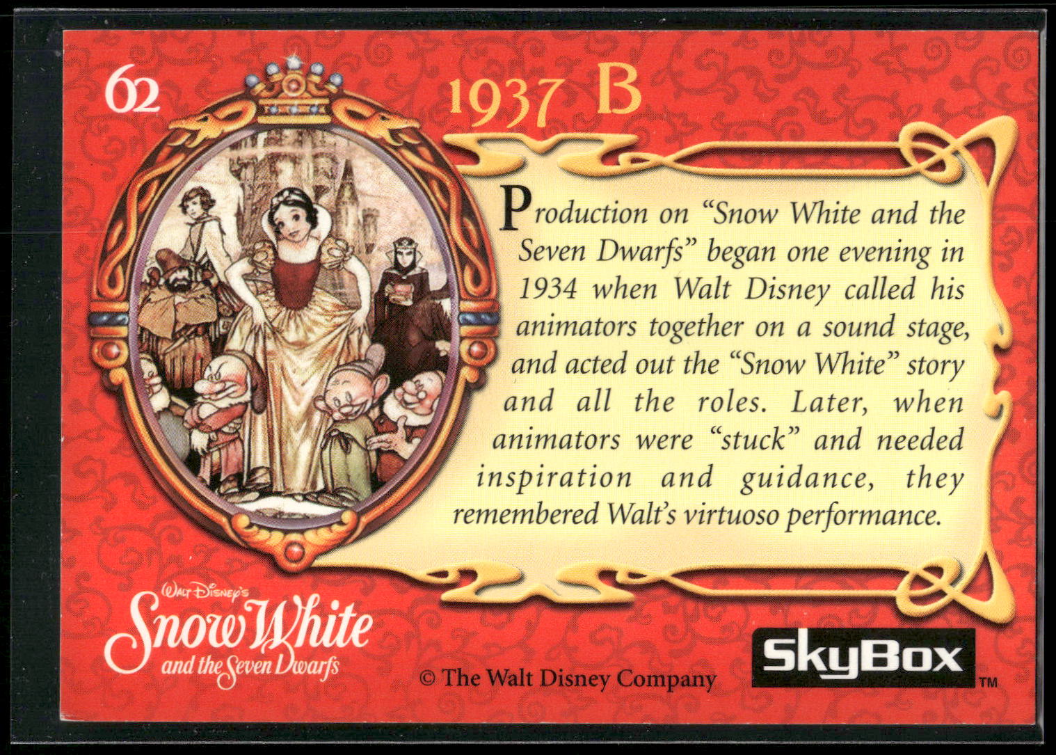 1993 SkyBox Snow White and the Seven Dwarfs #62 1937